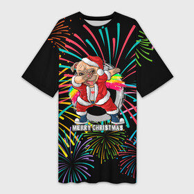 Платье-футболка 3D с принтом Merry Christmas Mops Dabbing. в Петрозаводске,  |  | 2022 | dabbing | happy new year | merry christmas | mops dabbing | год тигра | зима близко | нг | новогодний | новый год | новый год 2022 | рождество | салют | символ 2022 года | собака