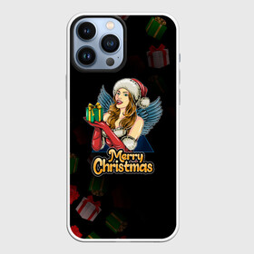 Чехол для iPhone 13 Pro Max с принтом Merry Christmas Снегурочка с подарком. в Петрозаводске,  |  | 2022 | happy new year | merry christmas | год тигра | зима близко | нг | новогодний | новый год | новый год 2022 | подарки | праздник | рождество | символ 2022 года | снегурочка | снежинки