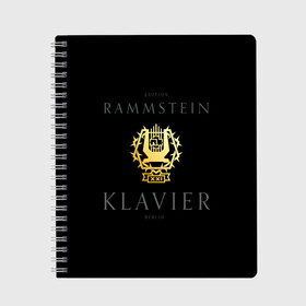 Тетрадь с принтом Rammstein XXI - Klavier в Петрозаводске, 100% бумага | 48 листов, плотность листов — 60 г/м2, плотность картонной обложки — 250 г/м2. Листы скреплены сбоку удобной пружинной спиралью. Уголки страниц и обложки скругленные. Цвет линий — светло-серый
 | lindemann | rammstein | ramstein | till lindemann | альбом | кристоф шнайдер | лоренц | метал | немецкая | оливер ридель | пауль ландерс | раммштайн | рамштайн | рихард круспе | рок группа | тилль линдеманн