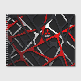 Альбом для рисования с принтом MITSUBISHI 3D Texture Logo в Петрозаводске, 100% бумага
 | матовая бумага, плотность 200 мг. | auto | autosport | avto | car | mitsubishi | race | street racing | авто | автоспорт | гонки | марка | машина | митсубиси | митсубиши | мицубиси | мицубиши | тачка