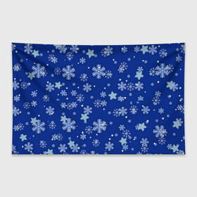 Флаг-баннер с принтом Снежинки.. в Петрозаводске, 100% полиэстер | размер 67 х 109 см, плотность ткани — 95 г/м2; по краям флага есть четыре люверса для крепления | 2022 | в топе | в тренде | зима | новый год | подарок | популярное | снег | снежинки