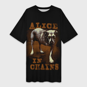 Платье-футболка 3D с принтом Alice in chains Dog в Петрозаводске,  |  | alice in chains | alternative | metall | music | rock | алиса в цепях | альтернатива | металл | музыка | рок | элис ин чейнс