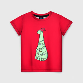 Детская футболка 3D с принтом ДИНОЗАВРИК  2022 в Петрозаводске, 100% гипоаллергенный полиэфир | прямой крой, круглый вырез горловины, длина до линии бедер, чуть спущенное плечо, ткань немного тянется | 2021 | 2022 | динозаврик | динозаврики | динозавры | для друга | для подруги | дракон | дракончик | монст | монстры | новый год | подарок | рекомендации