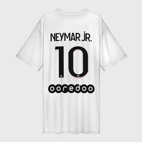 Платье-футболка 3D с принтом Neymar 10 PSG Pink Theme в Петрозаводске,  |  | neymar | neymar jr | psg | аргентина | лео месси | лига 1 | лига чемпионов | месси | пари сен жермен | париж | псж | франция | французский футбол | футбол