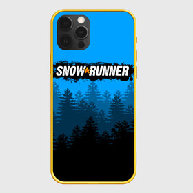 Чехол для iPhone 12 Pro с принтом SNOWRUNNER СНОУРАННЕР ЛЕС в Петрозаводске, силикон | область печати: задняя сторона чехла, без боковых панелей | game | snow runner | snowrunner | грузовик | дальнобойщик | игра | симулятор | сноу раннер | сноураннер