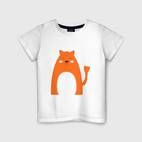 Детская футболка хлопок с принтом Овальная лисица в Петрозаводске, 100% хлопок | круглый вырез горловины, полуприлегающий силуэт, длина до линии бедер | животное | животные | звери | зверь | лес | лесная | лесное | лис | лиса | лисица | питомец | пушистая | пыжий | рыжая
