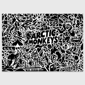 Поздравительная открытка с принтом Arctic monkeys Pattern в Петрозаводске, 100% бумага | плотность бумаги 280 г/м2, матовая, на обратной стороне линовка и место для марки
 | alternative | arctic monkeys | metall | music | rock | альтернатива | арктик монкейс | арктические обезьяны | металл | музыка | рок