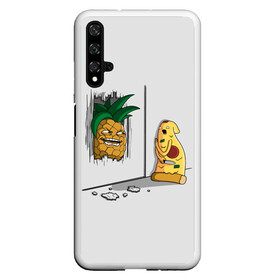 Чехол для Honor 20 с принтом HERES PINEAPPLE в Петрозаводске, Силикон | Область печати: задняя сторона чехла, без боковых панелей | here | is | johnny | mem | meme | memes | pineapple | pizza | shining | ананас | джонни | мем | мемы | пица | пицца | сияние | это