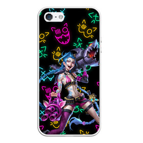 Чехол для iPhone 5/5S матовый с принтом JINX ARCANE NEON MEOW LOL в Петрозаводске, Силикон | Область печати: задняя сторона чехла, без боковых панелей | akali | arcane | fan | fan art | hero | jinx | kda | kda mas | league of legends | lol | meow | moba | neon | netflix | акали | аркейн | герой | джинкс | кда | лига легенд | лол | моба | неон | нетфликс | сериал