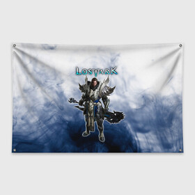 Флаг-баннер с принтом Lost Ark Воин Берсерк в Петрозаводске, 100% полиэстер | размер 67 х 109 см, плотность ткани — 95 г/м2; по краям флага есть четыре люверса для крепления | berserk | lost ark | warrior | берсерк | воин | воин берсерк | лост арк