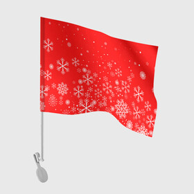 Флаг для автомобиля с принтом Летящие снежинки в Петрозаводске, 100% полиэстер | Размер: 30*21 см | 2022 | happy new year | merry christmas | год тигра | зима близко | нг | новогодний | новогодний тигр | новый год | новый год 2022 | рождество | символ 2022 года | снежинки