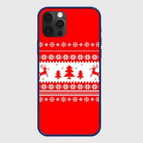 Чехол для iPhone 12 Pro Max с принтом КРАСНО-БЕЛЫЙ СВИТЕР С ОЛЕНЯМИ в Петрозаводске, Силикон |  | 2020 | 2021 | 2022 | christmas | merry | белый | красный | леденец | нг | новогодний | новый год | олени | рождество | свитер | узоры