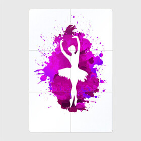 Магнитный плакат 2Х3 с принтом Балерина силуэт в красках в Петрозаводске, Полимерный материал с магнитным слоем | 6 деталей размером 9*9 см | ballerina | ballet | dance | girl | артист балета | балерина | балет | брызги краски | девушка | девушка танцует | искусство | краска | пуанты | силуэт | танец | танцовщица | танцующая девушка | танцы | хареография