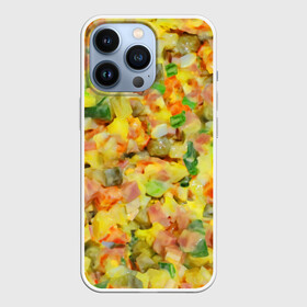Чехол для iPhone 13 Pro с принтом Оливье в Петрозаводске,  |  | вкусняшка | еда | новогодние салатики | новый год | оливье | оливьешечка | оливьешка | салат | салатики | фон