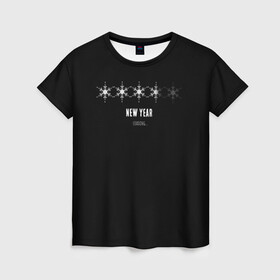 Женская футболка 3D с принтом NEW YEAR - LOADING в Петрозаводске, 100% полиэфир ( синтетическое хлопкоподобное полотно) | прямой крой, круглый вырез горловины, длина до линии бедер | 2022 | bad | christmas | cold | hipster | ho | klaus | loading | merry | new | santa | snow | winter | year | год | дед | загрузка | зима | к | клаус | мороз | нам | новый | праздник | приходит | рождество | санта | снег | хипстер 