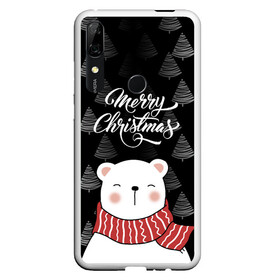 Чехол для Honor P Smart Z с принтом MERRY CHRISTMAS BEARS в Петрозаводске, Силикон | Область печати: задняя сторона чехла, без боковых панелей | 2021 | 2022 | new year | деда мороза | зима | к нам приходит | как у всех | костюм | медвежонок | мишка | новогодний | новый год | праздник | рекомендации | рождество | снег | снежинки | снежок | узор | хочу