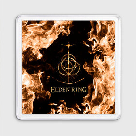 Магнит 55*55 с принтом Elden Ring Logo в Петрозаводске, Пластик | Размер: 65*65 мм; Размер печати: 55*55 мм | Тематика изображения на принте: elden ring | игра элден ринг | кольцо элдена | элден | элден ринг