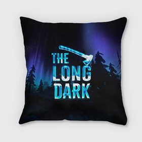 Подушка 3D с принтом The Long Dark Logo в Петрозаводске, наволочка – 100% полиэстер, наполнитель – холлофайбер (легкий наполнитель, не вызывает аллергию). | состоит из подушки и наволочки. Наволочка на молнии, легко снимается для стирки | alaska | long dark | the long dark | аляска | выживание | длинная тьма | долгая тьма | игра long dark