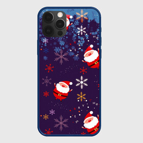 Чехол для iPhone 12 Pro Max с принтом Дед Мороз в снежинках в Петрозаводске, Силикон |  | 2021 | happy new year 2022 | дед мороз | новый год | новый год 2022 | праздник | санта | снежинки