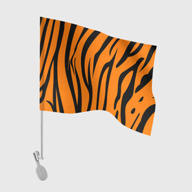 Флаг для автомобиля с принтом Текстура тигра/tiger в Петрозаводске, 100% полиэстер | Размер: 30*21 см | tiger | кошка | оранжевый черный | символ 22 года | текстура | тигр