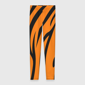 Леггинсы 3D с принтом Текстура тигра/tiger в Петрозаводске, 80% полиэстер, 20% эластан | Эластичный пояс, зауженные к низу, низкая посадка | tiger | кошка | оранжевый черный | символ 22 года | текстура | тигр