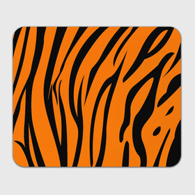 Прямоугольный коврик для мышки с принтом Текстура тигра/tiger в Петрозаводске, натуральный каучук | размер 230 х 185 мм; запечатка лицевой стороны | tiger | кошка | оранжевый черный | символ 22 года | текстура | тигр