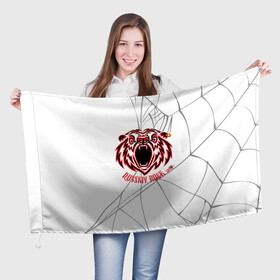 Флаг 3D с принтом Бардак -Русский рок с паутиной в Петрозаводске, 100% полиэстер | плотность ткани — 95 г/м2, размер — 67 х 109 см. Принт наносится с одной стороны | бакдак | паук | паутина | рок | рок группа | русский рок