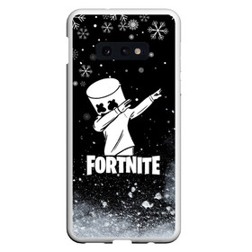 Чехол для Samsung S10E с принтом НОВОГОДНИЙ FORTNITE MARSHMELLO в Петрозаводске, Силикон | Область печати: задняя сторона чехла, без боковых панелей | fortnite | fortnite 2 | fortnite x | game | marshmello | игра | маршмелло | новогодний | снежинки | фортнайт | фортнайт 2 | фортнайт глава 2