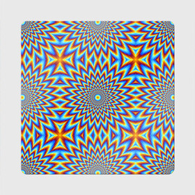 Магнит виниловый Квадрат с принтом Пульсирующий синий цветок (иллюзия движения) в Петрозаводске, полимерный материал с магнитным слоем | размер 9*9 см, закругленные углы | абстракция | аум | галлюцинация | зазеркалье | игра ума | иллюзии | индиго | майя | мантра | медитация | мираж | неон | нирвана | обман зрения | ом | оптические иллюзии | просветление | психоделика