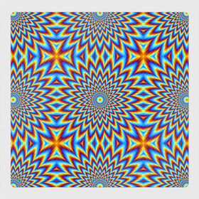 Магнитный плакат 3Х3 с принтом Пульсирующий синий цветок (иллюзия движения) в Петрозаводске, Полимерный материал с магнитным слоем | 9 деталей размером 9*9 см | Тематика изображения на принте: абстракция | аум | галлюцинация | зазеркалье | игра ума | иллюзии | индиго | майя | мантра | медитация | мираж | неон | нирвана | обман зрения | ом | оптические иллюзии | просветление | психоделика