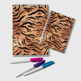 Блокнот с принтом Шкура тигра текстура в Петрозаводске, 100% бумага | 48 листов, плотность листов — 60 г/м2, плотность картонной обложки — 250 г/м2. Листы скреплены удобной пружинной спиралью. Цвет линий — светло-серый
 | Тематика изображения на принте: 2022 | год тигра | новый год | новый год 2022 | символ года | тигр | тигренок | тигрица | тигры