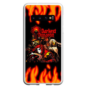 Чехол для Samsung Galaxy S10 с принтом Darkest Dungeon Heroes в Петрозаводске, Силикон | Область печати: задняя сторона чехла, без боковых панелей | darkest dungeon | могильная воровка | прокаженный | темнейшее подземелье | темное подземелье | шут