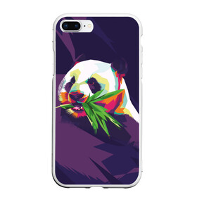 Чехол для iPhone 7Plus/8 Plus матовый с принтом Панда  с бамбуком в Петрозаводске, Силикон | Область печати: задняя сторона чехла, без боковых панелей | живопись | животное | медведь | панда | японский мишка