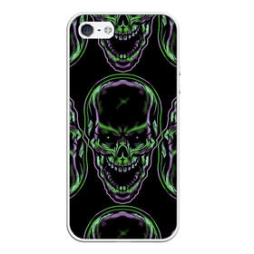 Чехол для iPhone 5/5S матовый с принтом Skulls vanguard pattern 2077 в Петрозаводске, Силикон | Область печати: задняя сторона чехла, без боковых панелей | fashion | hype | neon | pattern | skull | vanguard | авангард | неон | узор | хайп | череп