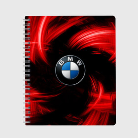 Тетрадь с принтом BMW RED BEAST в Петрозаводске, 100% бумага | 48 листов, плотность листов — 60 г/м2, плотность картонной обложки — 250 г/м2. Листы скреплены сбоку удобной пружинной спиралью. Уголки страниц и обложки скругленные. Цвет линий — светло-серый
 | Тематика изображения на принте: autosport | bmw | motorsport | авто | автоспорт | бмв | в тренде | красный | машина | подарок | популярое | рекомендации | спорт