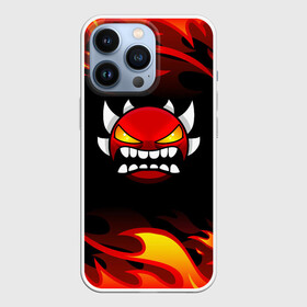 Чехол для iPhone 13 Pro с принтом Geometry Dash Fire. в Петрозаводске,  |  | 2d | arcade | demon | game | geometry dash | levels | meltdown | robtop | smile | аркада | геометрический тире | демон | раннер | смайлы | уровни | эмоции