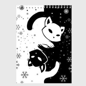Скетчбук с принтом Новогодние два кота кувыркаются в Петрозаводске, 100% бумага
 | 48 листов, плотность листов — 100 г/м2, плотность картонной обложки — 250 г/м2. Листы скреплены сверху удобной пружинной спиралью | happy new year | merry christmas | зима близко | кот | коты | коты кувыркаются | котэ | новогодние коты | новогодний кот | снег | снежинки