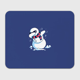 Прямоугольный коврик для мышки с принтом Dab Snowman in a scarf в Петрозаводске, натуральный каучук | размер 230 х 185 мм; запечатка лицевой стороны | 2022 | 22 | christmas | dab | dub | new | notes | scarf | snow | snowman | snowy | woman | year | баба | год | даб | новый | ноты | очки | рождество | снег | снеговик | снежная | шарф