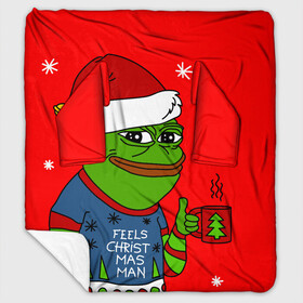 Плед с рукавами с принтом Pepe New Year    Pepe the Frog в Петрозаводске, 100% полиэстер | Закругленные углы, все края обработаны. Ткань не мнется и не растягивается. Размер 170*145 | pepe | pepe new year | pepe the frog | лягушенок пепе | лягушка | лягушка мем | мемы | новогодние | новогодние мемы | новый год | пепе | с новым годом