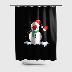 Штора 3D для ванной с принтом Cartoon Dab Snowman в Петрозаводске, 100% полиэстер | плотность материала — 100 г/м2. Стандартный размер — 146 см х 180 см. По верхнему краю — пластиковые люверсы для креплений. В комплекте 10 пластиковых колец | 2022 | 22 | cartoon | christmas | dab | dub | mult | new | notes | scarf | snow | snowman | snowy | woman | year | баба | год | даб | мультяшный | новый | очки | рождество | снег | снеговик | снежная | шарф
