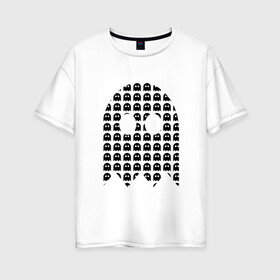 Женская футболка хлопок Oversize с принтом Призрак из призраков в Петрозаводске, 100% хлопок | свободный крой, круглый ворот, спущенный рукав, длина до линии бедер
 | мило | милота | не страшно | привидение | призрак | хеллоуин | хэллоуин