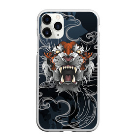 Чехол для iPhone 11 Pro матовый с принтом Рычащий Тигр в японском стиле в Петрозаводске, Силикон |  | волны | символ года | тигр | хищник | япония
