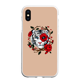 Чехол для iPhone XS Max матовый с принтом White Tiger Symbol в Петрозаводске, Силикон | Область печати: задняя сторона чехла, без боковых панелей | blue | christmas | eyes | face | flowers | glow | muzzle | new | rose | snow | symbol | tiger | tulip | white | winter | year | белый | глаза | год | года | зима | лицо | нового | новый | рождество | свечение | символ | синее | тигр | тигра