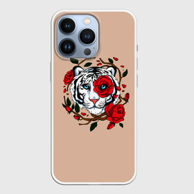 Чехол для iPhone 13 Pro с принтом White Tiger. Symbol в Петрозаводске,  |  | blue | christmas | eyes | face | flowers | glow | muzzle | new | rose | snow | symbol | tiger | tulip | white | winter | year | белый | глаза | год | года | зима | лицо | нового | новый | рождество | свечение | символ | синее | тигр | тигра