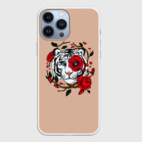 Чехол для iPhone 13 Pro Max с принтом White Tiger. Symbol в Петрозаводске,  |  | blue | christmas | eyes | face | flowers | glow | muzzle | new | rose | snow | symbol | tiger | tulip | white | winter | year | белый | глаза | год | года | зима | лицо | нового | новый | рождество | свечение | символ | синее | тигр | тигра