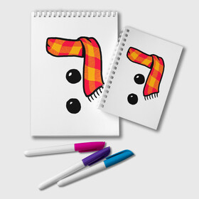 Блокнот с принтом Snowman Outfit в Петрозаводске, 100% бумага | 48 листов, плотность листов — 60 г/м2, плотность картонной обложки — 250 г/м2. Листы скреплены удобной пружинной спиралью. Цвет линий — светло-серый
 | Тематика изображения на принте: attributes | buttons | christmas | new | scarf | snow | snowman | snowy | woman | year | атрибутика | баба | год | новый | пуговица | пуговицы | рождество | снег | снеговик | снежная | шарф