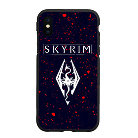 Чехол для iPhone XS Max матовый с принтом TESV: SKYRIM   Брызги в Петрозаводске, Силикон | Область печати: задняя сторона чехла, без боковых панелей | bethesda | elder | game | games | logo | online | paint | rpg | scrolls | skyrim | tes | the | бетесда | брызги | дракон | драконы | игра | игры | краска | лого | онлайн | рпг | символ | символы | скайрим | тес | тэс