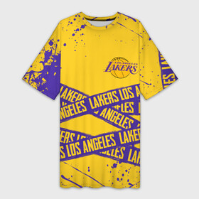 Платье-футболка 3D с принтом LAKERS SPORT LINE STYLE NBA в Петрозаводске,  |  | america | basketball | kobe bryant | la | la lakers | lakers | los angeles lakers | nba | usa | баскетбол | кобе брайант | лос анджелес лейкерс | нба | сша