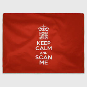 Плед 3D с принтом Keep calm and scan me: fuck off. в Петрозаводске, 100% полиэстер | закругленные углы, все края обработаны. Ткань не мнется и не растягивается | Тематика изображения на принте: crown | cute | keep calm and scan me | qr code | qr код | royal motto | королевский девиз | корона | милый | пошел ты | успокойся и просканируй меня