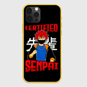 Чехол для iPhone 12 Pro с принтом CERTIFIED SENPAI в Петрозаводске, силикон | область печати: задняя сторона чехла, без боковых панелей | Тематика изображения на принте: ahegao | anime | kawai | kowai | manga | oppai | otaku | sempai | senpai | sugoi | waifu | yandere | аниме | ахегао | вайфу | ковай | манга | отаку | семпай | сенпай | тренд